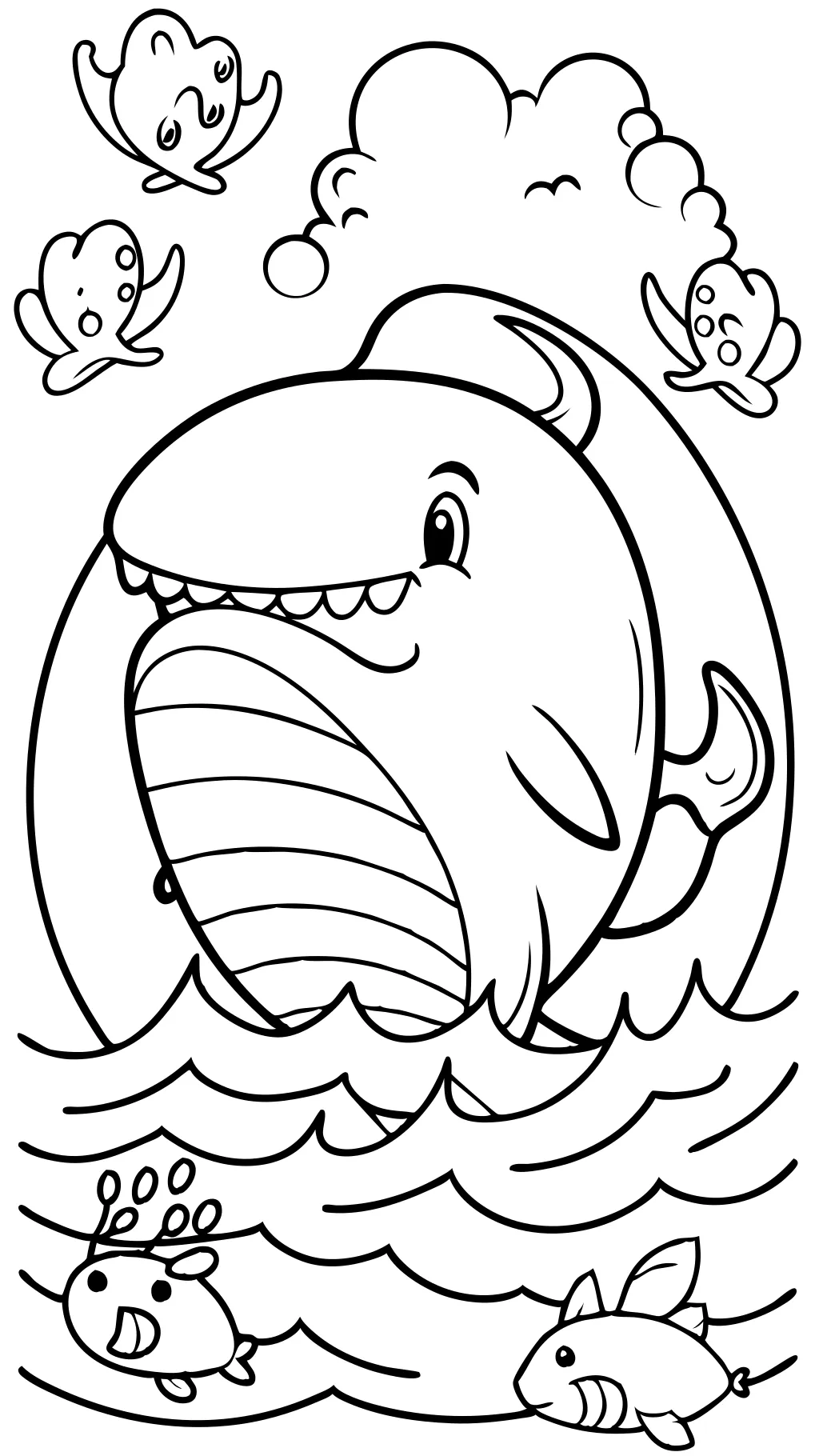 coloriage de Jonas et de la baleine